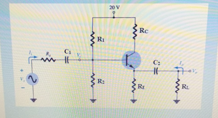 20 V
RC
Ri
C1
R,
C:
R:
RL
RE
V.
