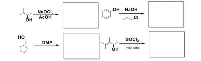 OH NaOH
NaOCI,
ACOH
CI
Он
но
socl,
DMP
Он
mild base
