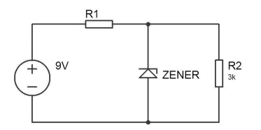 R1
+
+ 9V
R2
ZENER
3k
