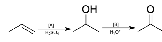 [A]
H₂SO4
ОН
[B]
H3O+