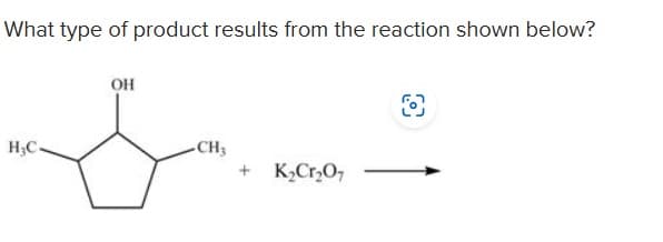 What type of product results from the reaction shown below?
OH
S
H₂C-
-CH3
+ K₂Cr₂O7
O