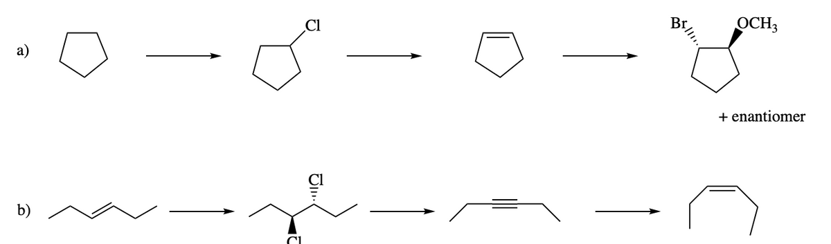 OCH3
а)
+ enantiomer
b)
