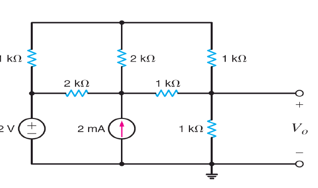 1 kN
$2 kN
1ΚΩ
2 ΚΩ
1 ΚΩ
+
2 mA
1 ΚΩ
Vo
