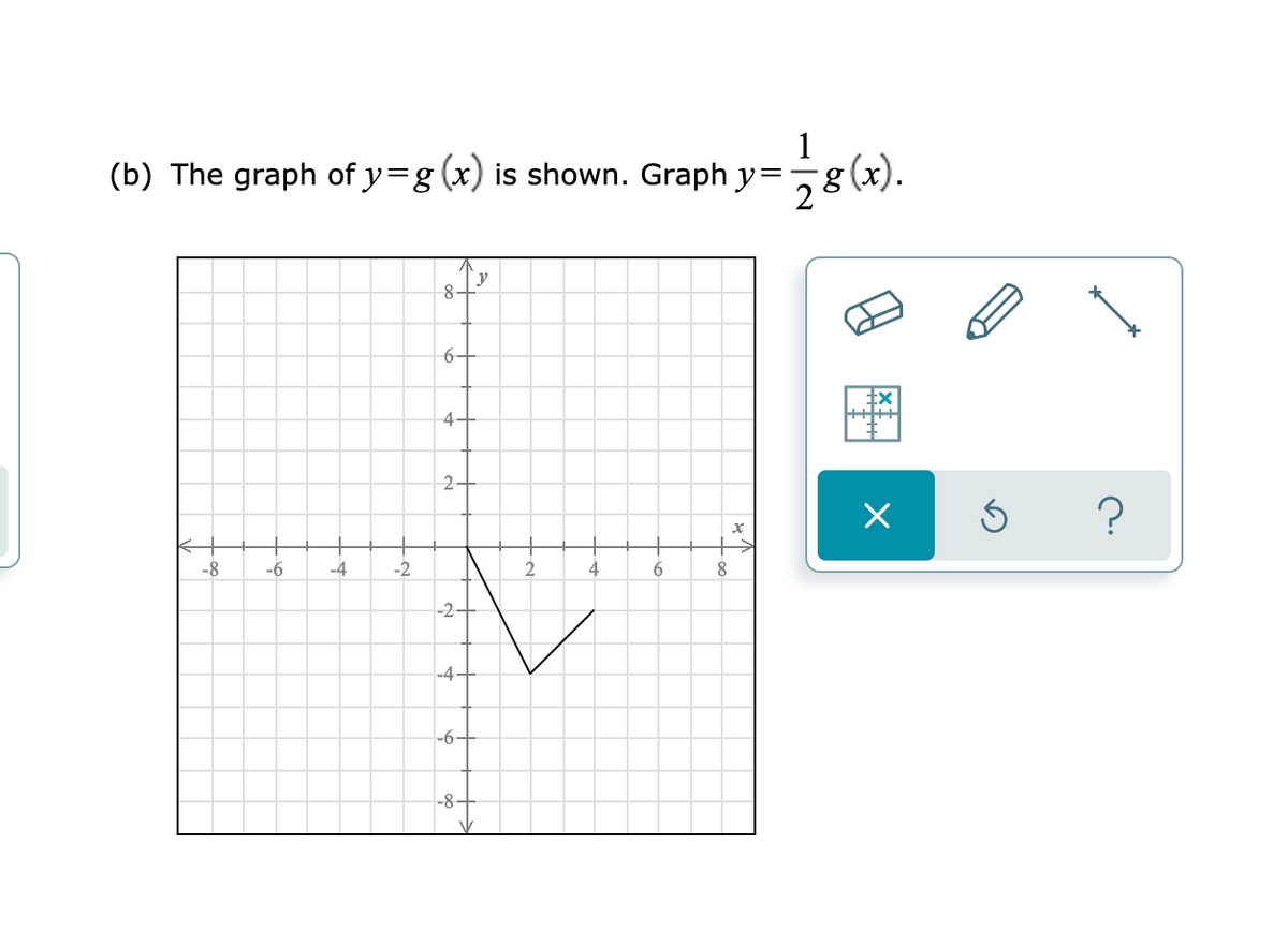 1
(b) The graph of y=g (x) is shown. Graph y=g (x).
6-
4-
2-
-8
-6
-2
4
6.
8
-2-
-4-
-6-
-8
4.
