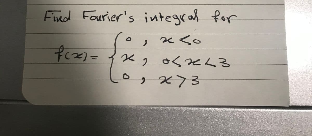 Find Faurier's integral for
2く。
fcz)=
2 さくつeく
x73
