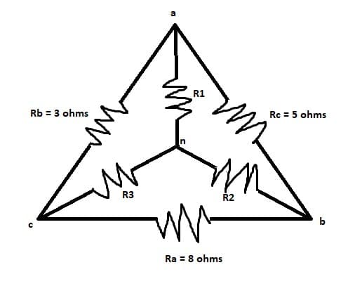 R1
Rb = 3 ohms
Rc = 5 ohms
R3
Ř2
Ra = 8 ohms
