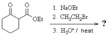 1. NaOEt
2. CH,CH,Br
?
3. H30*/ heat
OEt
