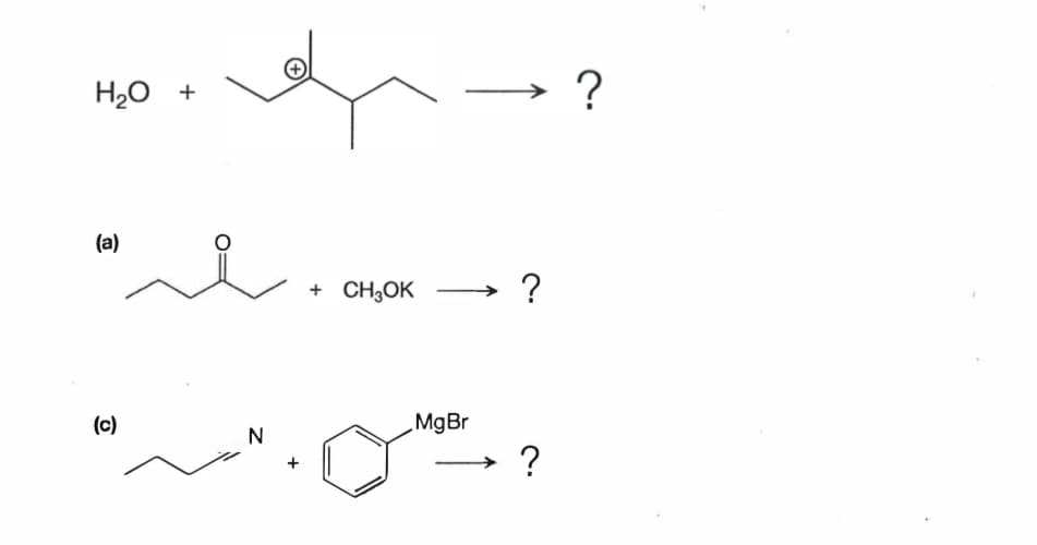 H2O +
(a)
(c)
بله
N
+ CH3OK → ?
MgBr
?
?