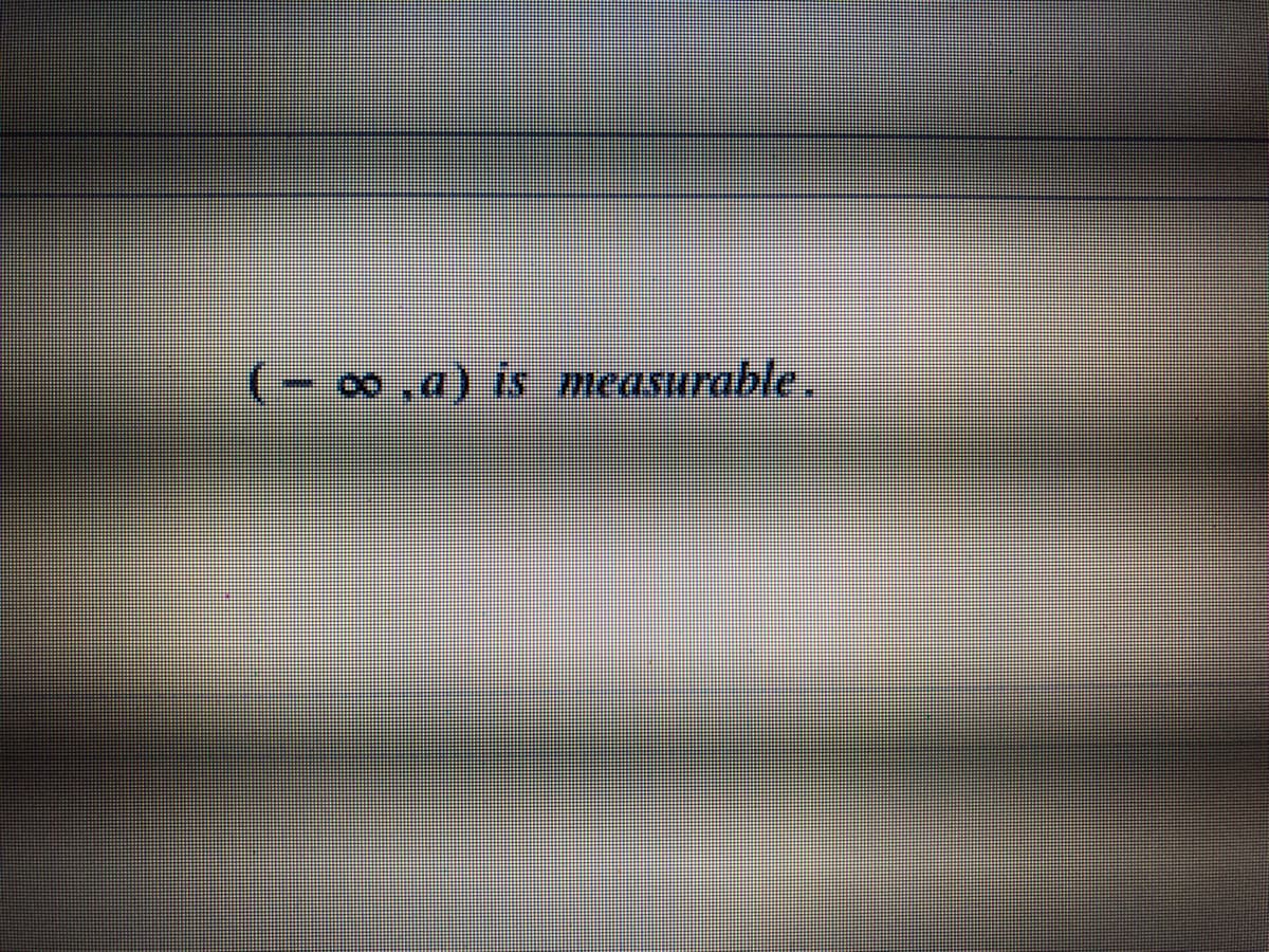 (- 00,a) is measurable,
