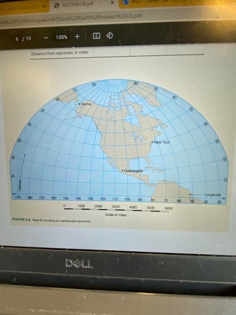 20
10
eprua
DELL
FIGURE 6.6 Map for locating an earthquake epiceenter.
Scale of miles
000L
000
000
09
000
0009
0009
06
08
09
Guadalajar
New York
09
Distance from epicenter, in miles
- i/ 9
00L
ab20620Earthquakes%20and620Earth%20lnterior20(2) pat
0321958128 paf
