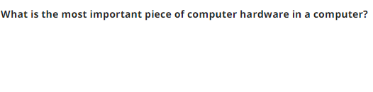 What is the most important piece of computer hardware in a computer?
