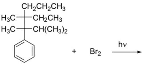 H3C-
H3C-
CH₂CH₂CH3
CH₂CH3
-CH(CH3)2
Br₂
hv