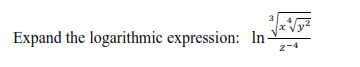 3
Expand the logarithmic expression: In√√²
2-4