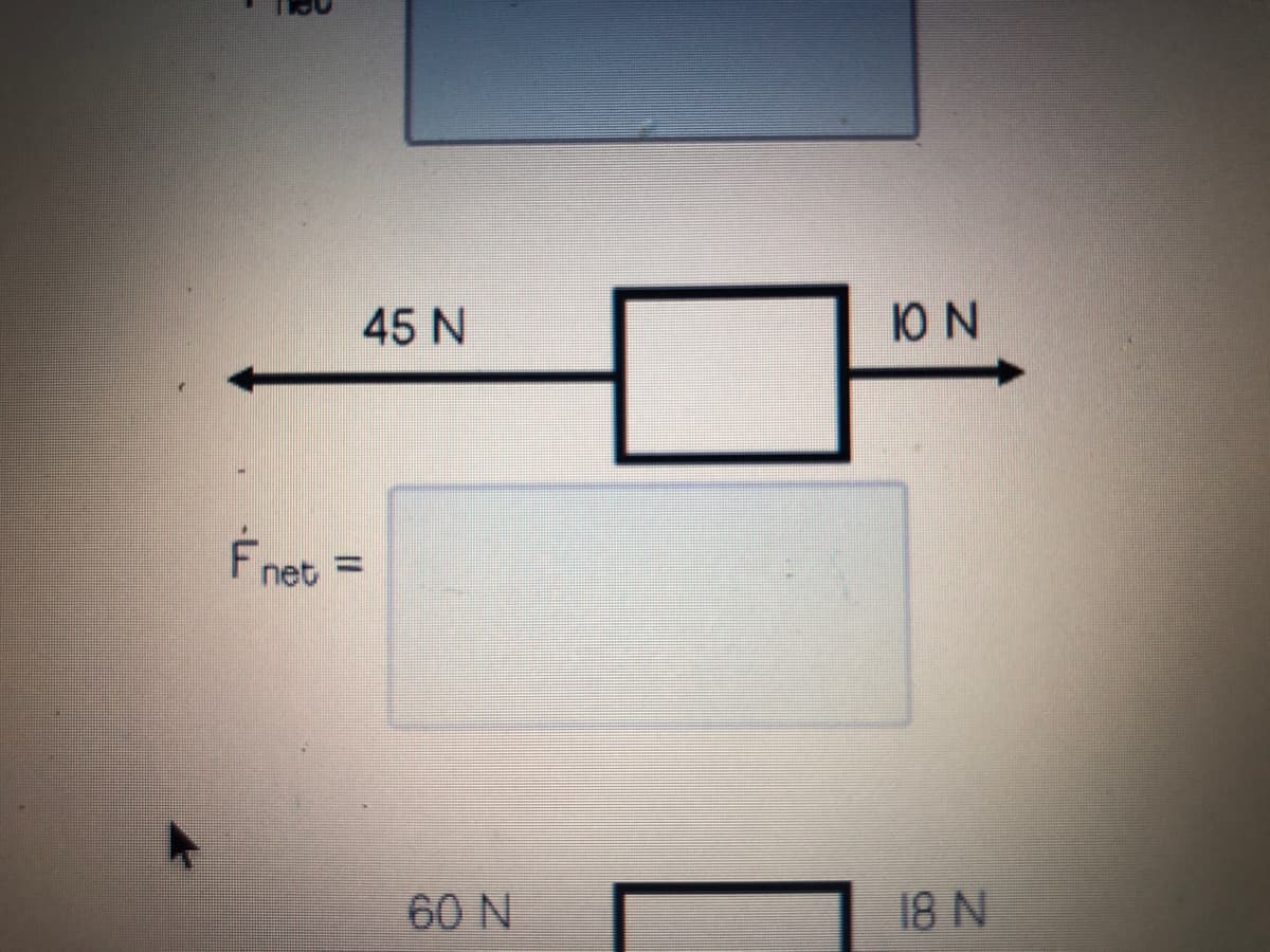 45 N
Fnet =
60 N
ION
18 N