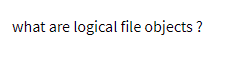 what are logical file objects ?
