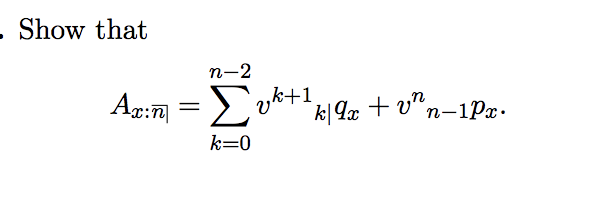 Show that
п-2
Ag:1 = uk+1
%3D
k| 9x + v".
n-1Px.
k=0
