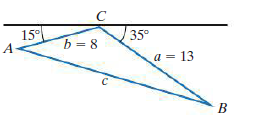 15
b = 8
35°
а —
a = 13
В
