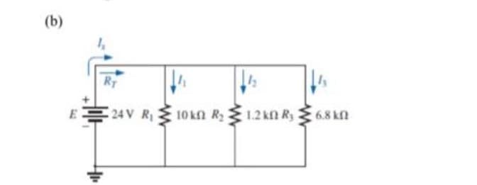 (b)
Ry
24 V R₁
10 kn R₂ 1.2 kn Ry
₁
6.8 ΚΩ