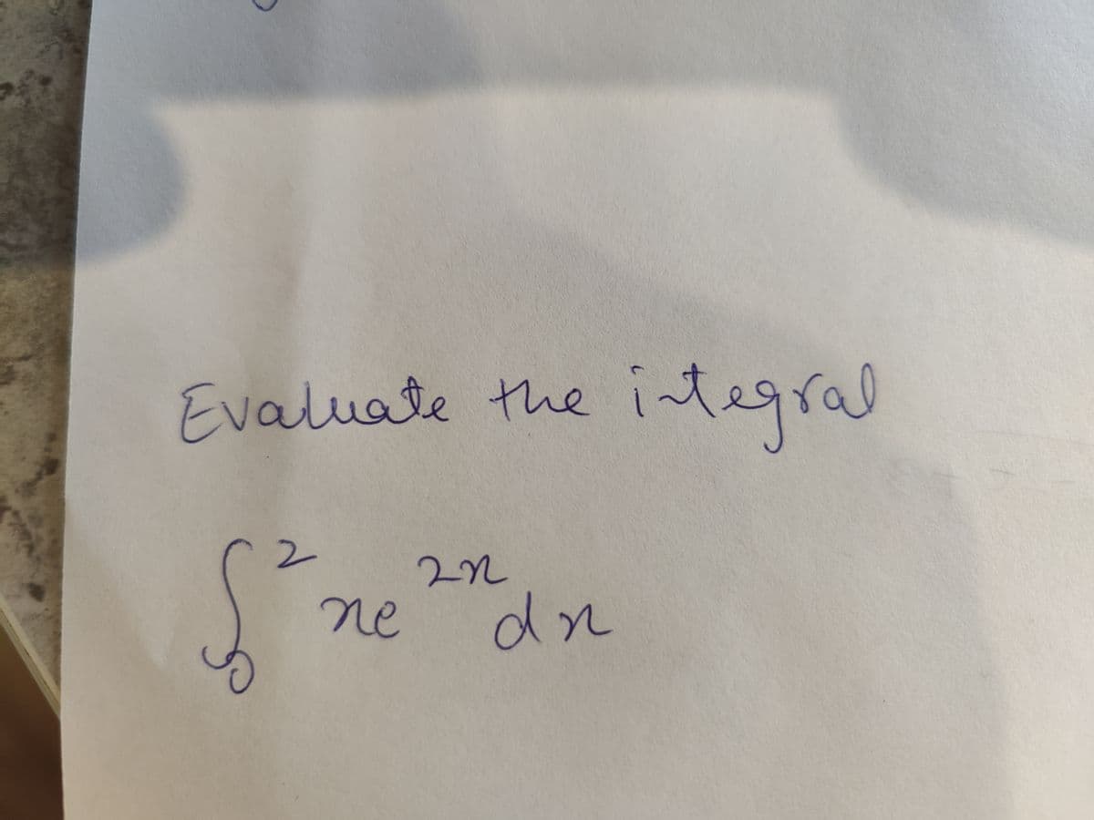 Evaluate the
2
222
$²
ne
dn
integral