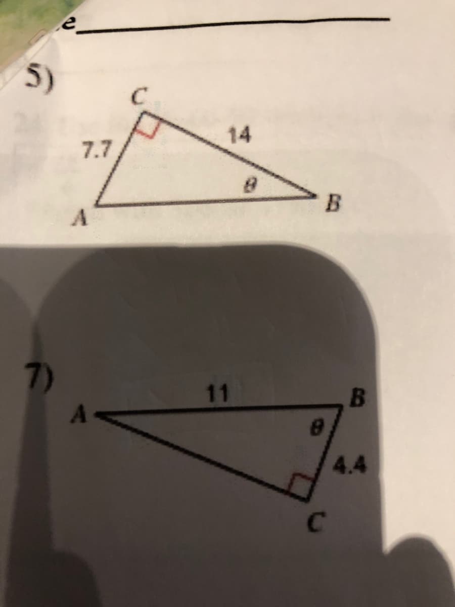 5)
14
7.7
B
7)
11
B
4.4
C.
