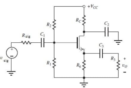 V
sig
Rsig
R₂
HH
R₁
Rc-
R6
+Vcc
C₂
C3
R3
VO