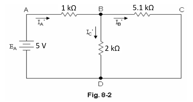 A
1 ko
5.1 ko
EA = 5 V
2 kO
D
Fig. 8-2
m
