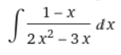 1-X
2x²-3x
dx