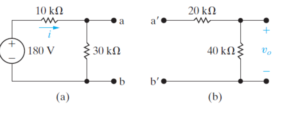 10 kN
20 kN
a
a'
180 V
30 kN
40 kΩξ
Vo
b'
(а)
(b)
