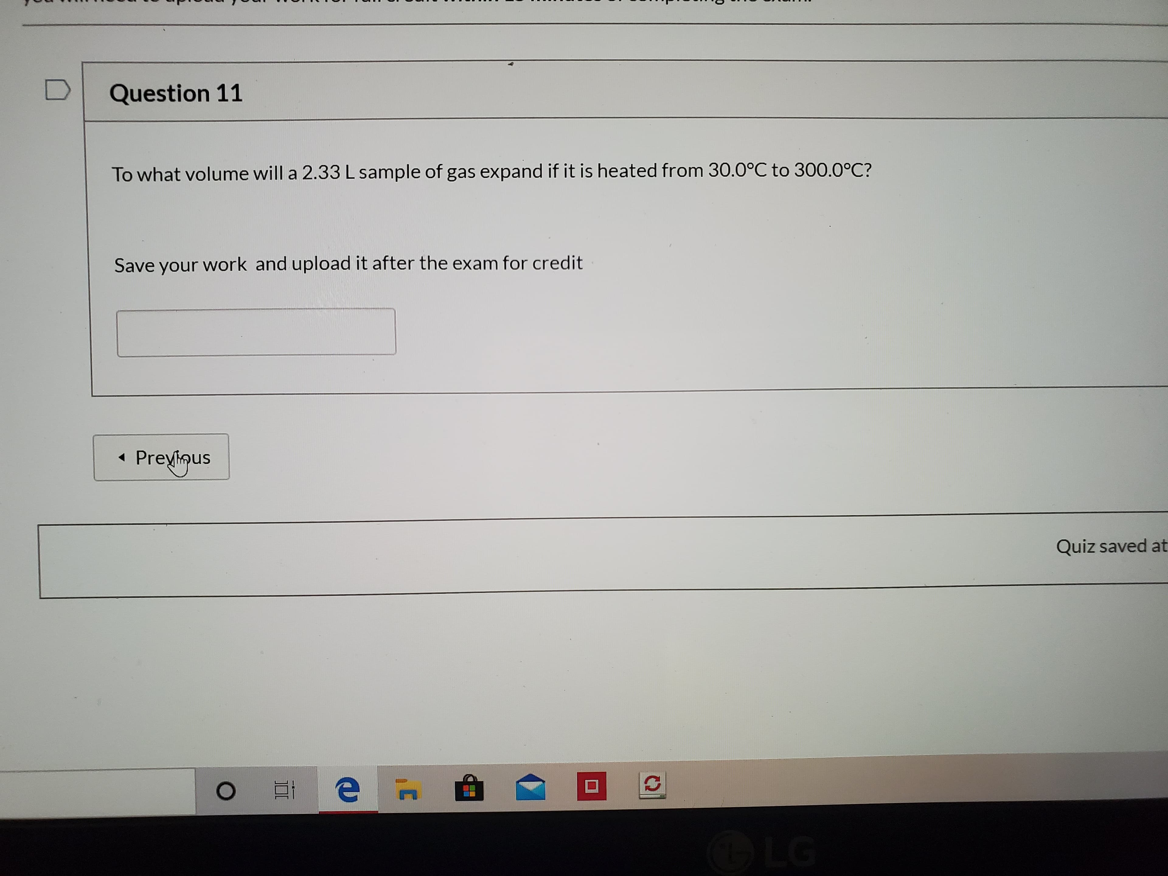 To what volume will a 2.33 L sample of gas expand if it is heated from 30.0°C to 300.0°C?
