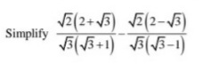 VE(2+ 5) VE(2-3)
Simplify
同+) -1)
