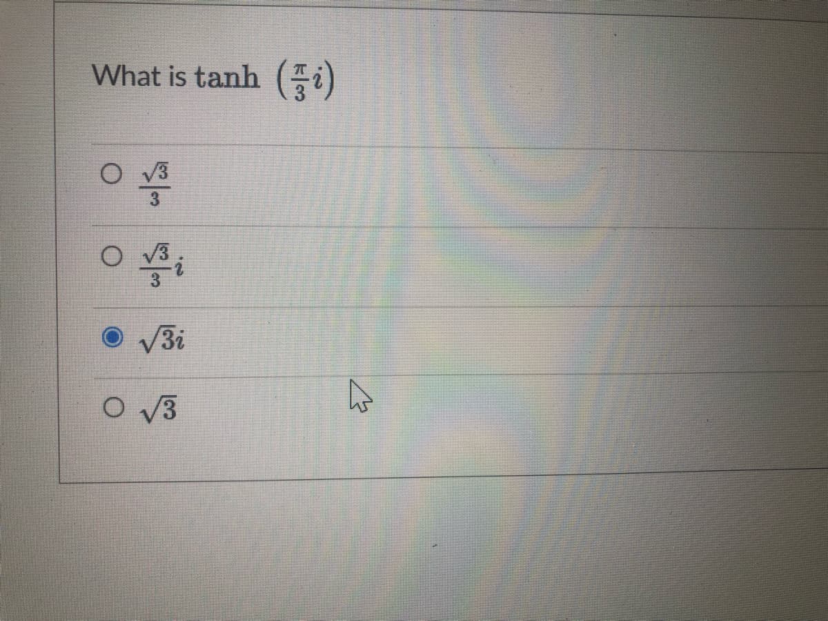 What is tanh (Ei)
V3
O V3i
O v3
