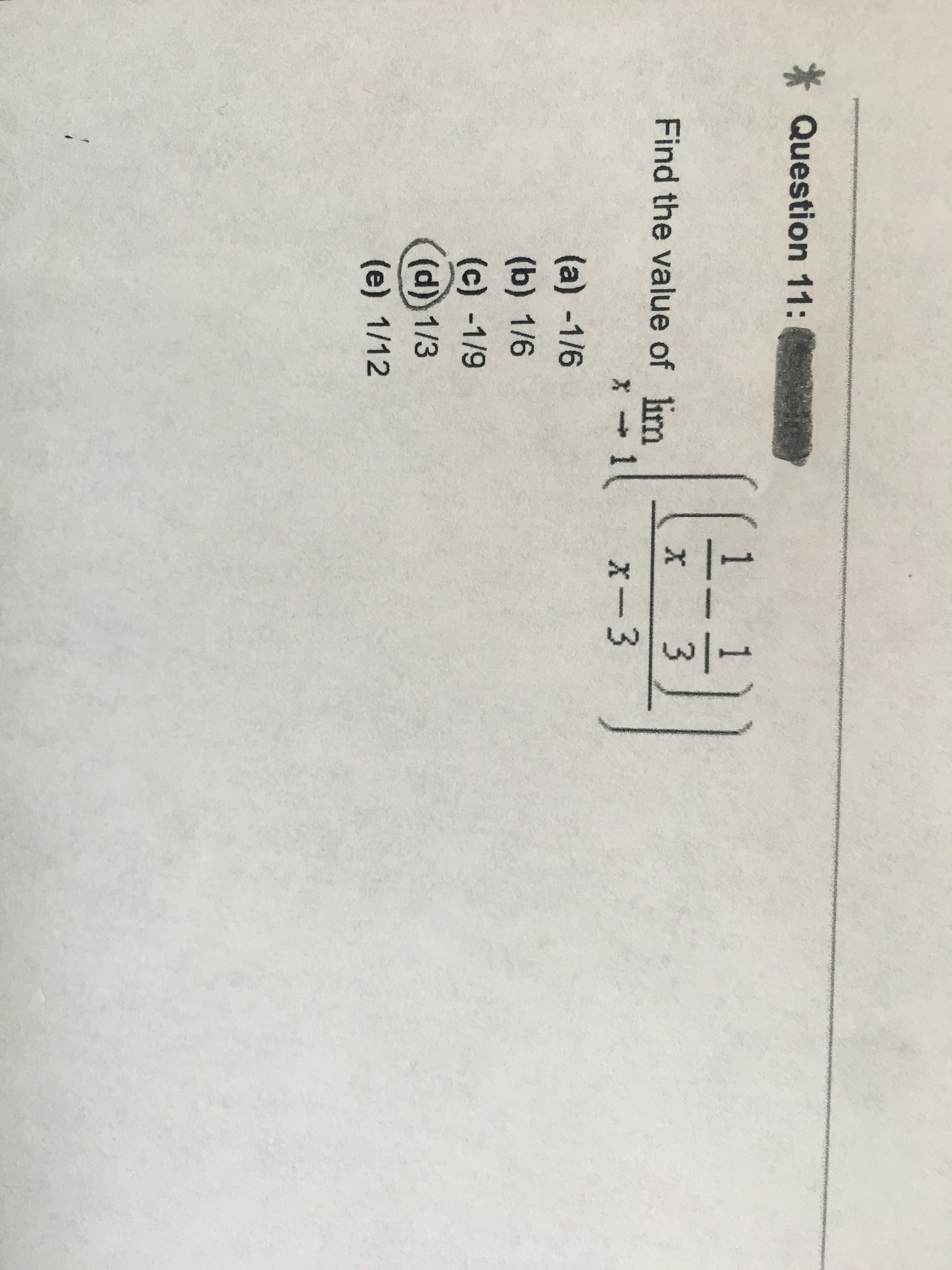 1
1
Find the value of lim
1
X-3
