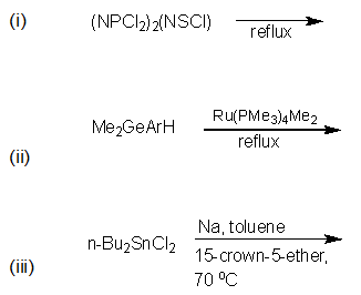 (i)
(NPCI2) 2(NSCI)
reflux
Ru(PME3)4ME2
MezGeArH
reflux
(ii)
Na, toluene
n-BuzSnCl2
15-crown-5-ether,
(ii)
70 °C
