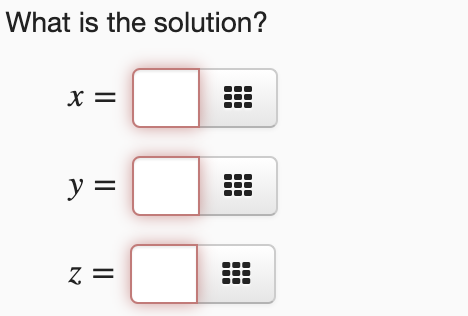 What is the solution?
x =
y =
