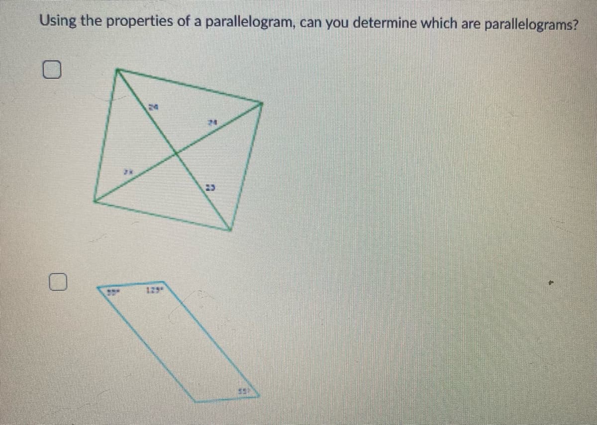 Using the properties of a parallelogram, can you determine which are parallelograms?
