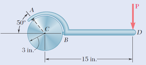 |P
50°
B
3 in.
-15 in.-
