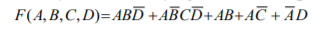 F(A,B,C,D)=ABD +ABCD+AB+AC +ÃD
