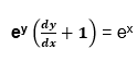 v (dx + 1) =
ey
= ex