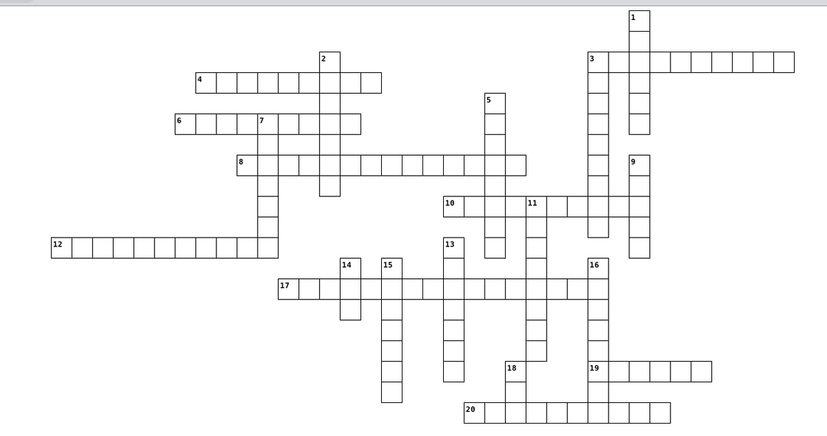 ### Educational Crossword Puzzle

Students and puzzle enthusiasts, get ready to engage your minds with this fun and educational crossword puzzle! Below is a blank crossword grid with both horizontal and vertical clues given to help you fill in the boxes. 

#### Puzzle Layout
- The crossword is organized in a rectangular grid.
- Clues are provided under two categories: Across and Down.
- Numbered boxes within the grid indicate where answers should be filled.

#### Grid Description
1. **Structure**: The grid consists of a combination of horizontal and vertical interconnected words to be filled.
2. **Numbering**: Each clue corresponds to specific numbered cells on the grid. Numbers are located inside the grid cells to indicate the start of every word.
3. **Orientation**:
   - **Across (Horizontal)**: Words are filled from left to right.
   - **Down (Vertical)**: Words are filled from top to bottom.

#### Sample Entries
- The first word in the "Across" category starts at cell 1 and extends horizontally.
- The first word in the "Down" category starts at cell 1 and extends vertically.

**Solve the puzzle by deciphering the clues to complete the grid. This activity serves to enhance vocabulary, spelling, and problem-solving skills.**

Enjoy solving the crossword and sharpening your learning in an interactive way!