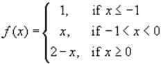 1,
if x<-1
f(x) ={ x,
if -1くxく0
2-x, if x 20
