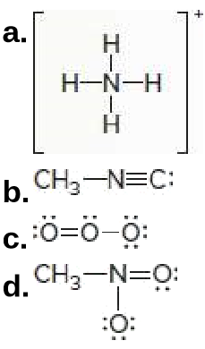 a.
H-N-H
b. CH3-N=C:
c. ö=ö-ö:
d. CH3-N=0:
:O:
HINIH
