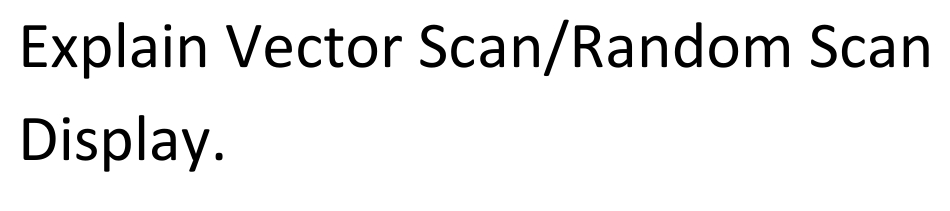 Explain Vector Scan/Random Scan
Display.