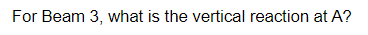 For Beam 3, what is the vertical reaction at A?
