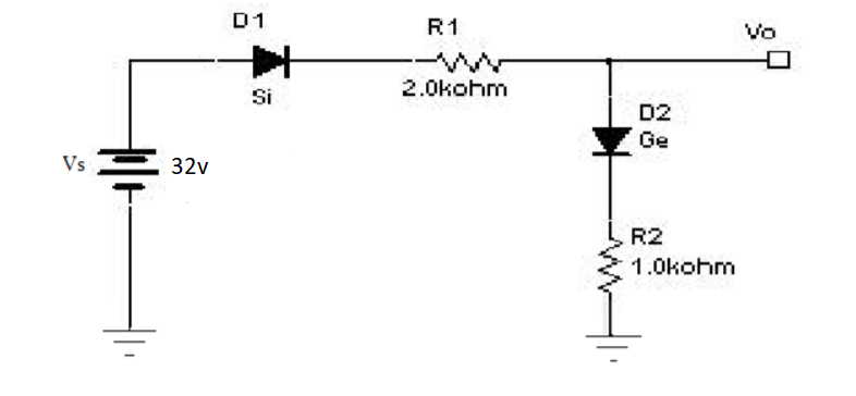 D1
R1
Vo
Si
2.0kohm
D2
Ge
Vs
32v
R2
1.0kohm
88
