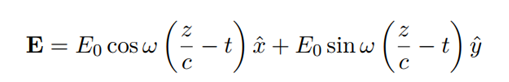 E = E0 cos w
- t)â + Eo sin w
