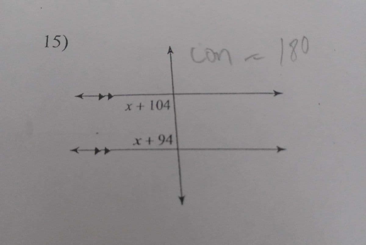 15)
x + 104
x +94
con -
180