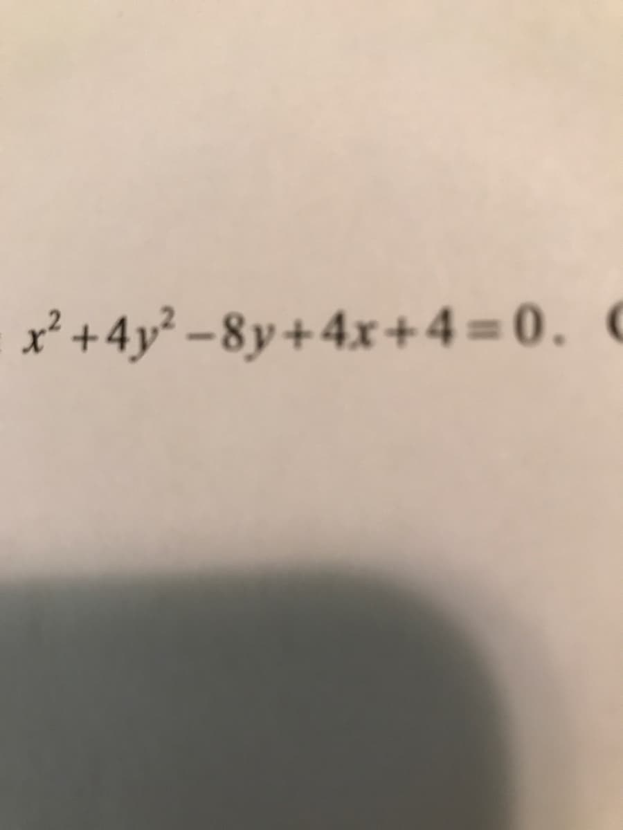 x² +4y² –8y+4x+4 = 0. (
