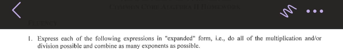 1. Express each of the following expressions in "expanded" form, i.e., do all of the multiplication and/or
division possible and combine as many exponents as possible.
m
