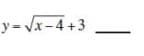 y =
Vx-4 +3
