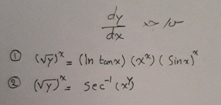 dy
の
(ups" = (In tanx) (x*) ( Sinx)
Ny)" seccs
%3D
%3D
